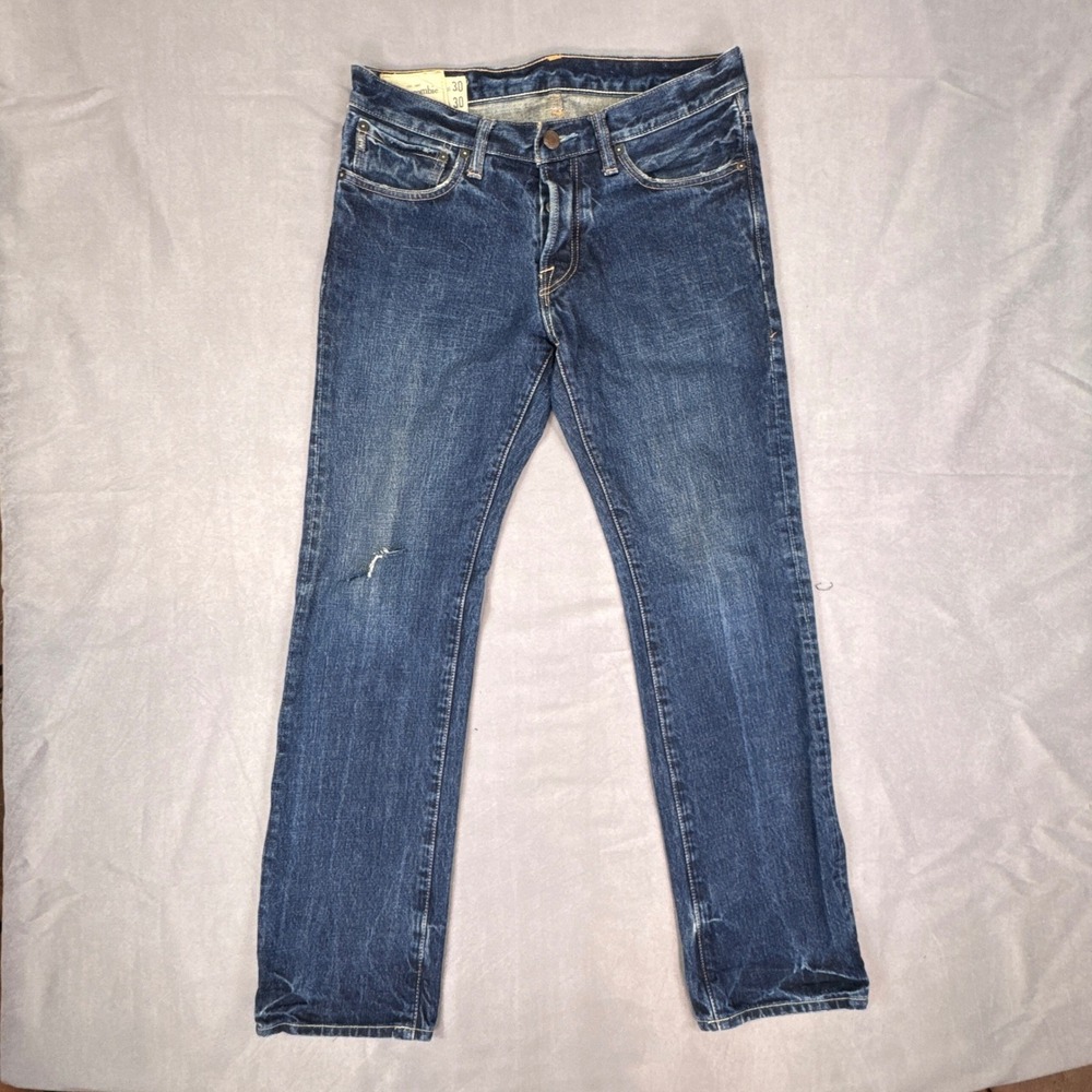 Abercrombie & Fitch Remsen Mens 30x30 Slim Straight Low Rise button fly jeans